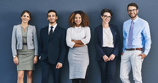 diverse group of young business professionals