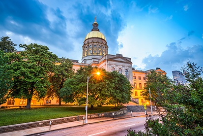 Georgia capitol at dusk