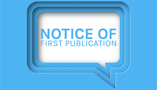 notice of first publication