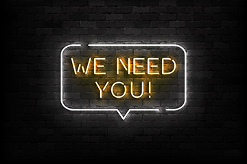 We need you neon sign